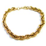 A 9ct gold thick rose twist bracelet, 19cm long, 4.9g.