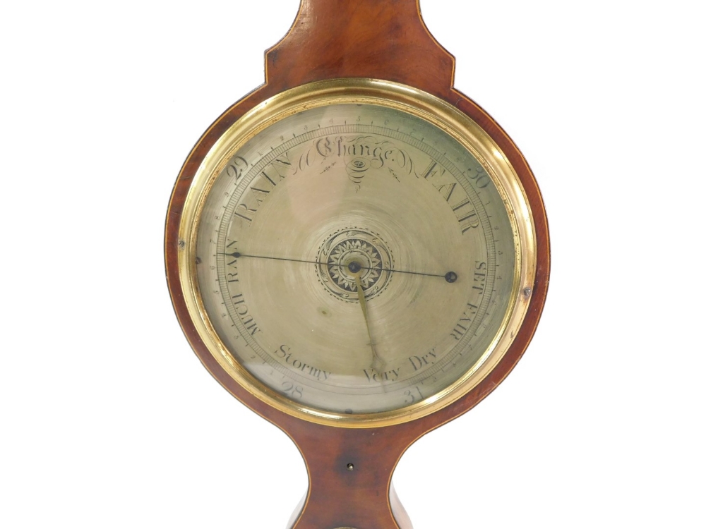 B Verga & Son Warranted. A late 19thC mahogany and boxwood strung four dial wheel barometer, in a br - Bild 2 aus 4