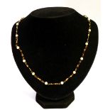 A cultured pearl and gold necklace, graduated design set with cultured pearls and twist design 9ct g