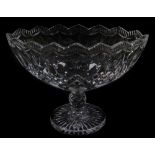 A Waterford crystal boat shaped table centrepiece, 27cm high.