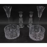 A group of Waterford crystal glassware, comprising a pair of Millennium Universal Wishes dishes, pai