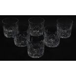 A set of Six Waterford crystal tumblers decorated in the Lismore pattern.