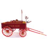 A 20thC scratch built model of a Courage dray cart, fully fitted, 45cm wide.