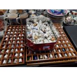 A large collection of decorative thimbles, collectors spoons, thimble, shells, etc. (a quantity)