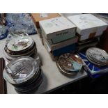 Various Bradford Exchange and other collectors plates, continental and others, bird plates, WWF etc.