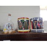 Wade commemorative Bells Scotch Whisky decanter Queen Elizabeth II 60th Birthday, vacant, and two mi