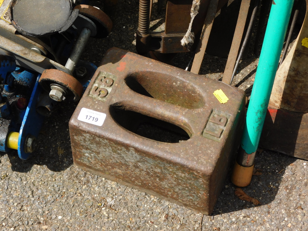 A 56lb cast iron weight.