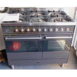 A Britannia dual fuel multifunction cooker, with a six ring gas hot plate and double oven, with gril