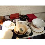 Various decorative china and effects, Windsor part service, letter rack, boxed, decorative china and