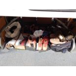 Various shoes, boots, Gore-tex Mistx, Shipton & Heneaghe, suede shoes with lasts over boot shoes, ca