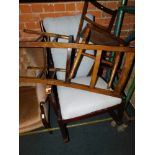 A rocking chair and two Edwardian bedroom chairs. (3)