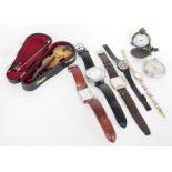A group of wristwatches, to include Rotary ladies wristwatch, a T&J gentleman's wristwatch, a miniat