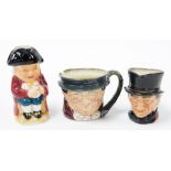 A group of character jugs, to include a Royal Doulton Tony Weller, a Royal Doulton miniature charact