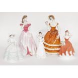 Five Coalport ladies, to include Andrea, Carla, Radiance, Sarah and Lynn. (5)