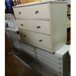 Various white finish furniture, to include a pair of four drawer chests, a dressing table mirror and