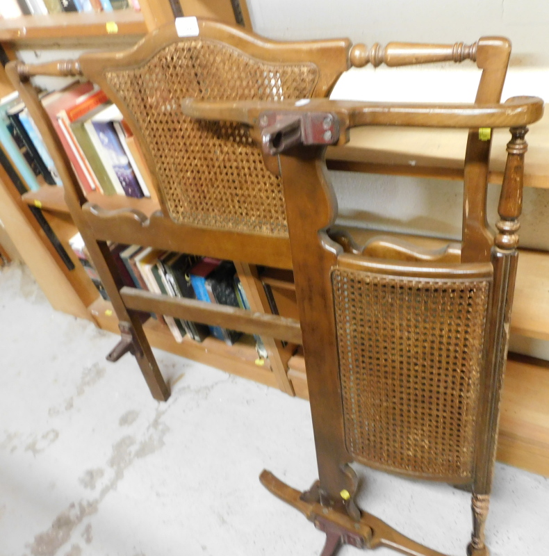 A cane single bed stead.