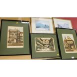 Pictures and prints, to include two aquatints by Raymond Green, one signed 80 Meyes New Inn