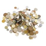A quantity of foreign coins, various countries and denominations.