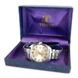 A Tissot Sea Star stainless steel gentleman's wristwatch, with silvered coloured dial and date apert