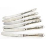 A set of six George V silver handled butter knives, Sheffield 1919.