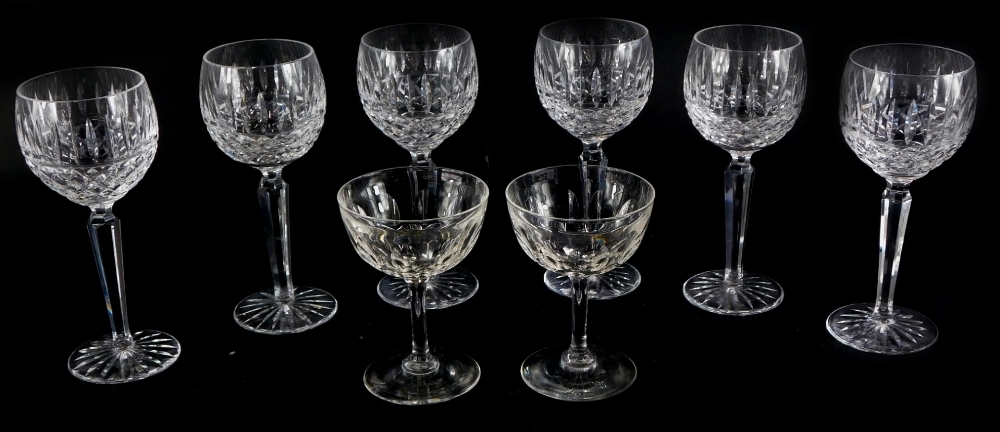 A set of Waterford pattern glasses, and two other glasses. (8)