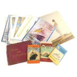 A quantity of memorabilia relating to ships, aviation, etc., some prints, books on ocean liners, etc