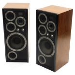 A pair of Wharfedale C E70 speakers, each with two separate dials to the front, (AF), 82cm high, 35c