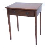 A 19thC mahogany side table, the rectangular top with a moulded edge, above frieze drawer on square