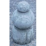 A composition garden ornament, modelled in the form of Star Wars character BB8, 40cm high.