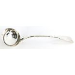 An early Victorian fiddle pattern ladle, the handle engraved with the letter S, Edinburgh 1841, 6½oz