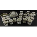 A Wedgwood Susie Cooper Key Stone pattern part tea, coffee and dinner service, to include two milk j