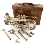 A Hawkes and Son Class A Excelsor Sonorous cornet, in original box, etc.