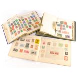 Three small albums of stamps, to include Penny Reds, etc.