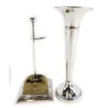 Two items of small silver, to include a silver trumpet shaped vase, of plain form with a loaded base