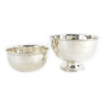 A George V silver pedestal bowl, Birmingham 1919, 2½oz, 6.5cm high, and a silver bowl, Chester 1923,