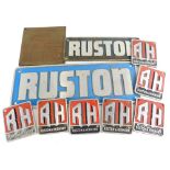 A collection of Ruston engineering or boiler plaques, various sizes and metals.