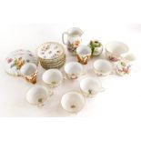 A collection of continental porcelain, to include Dresden tea ware, Noritake vase decorated with lak