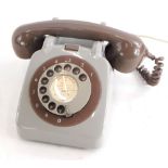 A 1966 vintage GPO 706 two tone grey telephone, with bell on/off button.