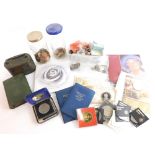 A quantity of mainly British nickel, silver and other coins, coin covers, medallions, etc.