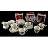 A Royal Albert Brigadoon pattern part tea service, to include cups, saucers, milk jug, sugar bowl, e