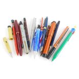 A quantity of pens, to include a Parker.