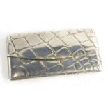 A George V silver card case, by Sampson Mordan and Co, with simulated crocodile skin decoration, ini