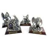 Four limited edition cast pewter Myth and Magic figures, to include Dragon of the East, The Dragons