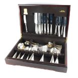 An Arthur Price part canteen of Old English pattern silver plated cutlery, in mahogany box.