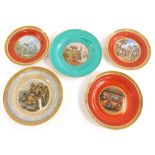 A collection of 19thC Pratt ware plates, designs to include The Room In Which Shakespeare Was Born,