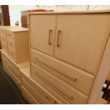 A part bedroom suite, comprising two chests of drawers, compactum, and a pair of three drawer bedsid