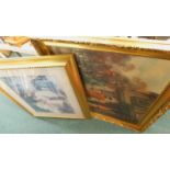 Two prints, one depicting mother and children in gilt frame, etc. (2)