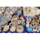 Decorative china effects, to include a quantity of blue and white tea and dinner wares, a Kernewek b