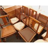 A collection of chairs, to include a pair of Edwardian mahogany bedroom chairs, various oak dining c