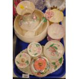 A collection of Maling pottery, to include salad bowl and servers, pedestal bowls, dressing table wa